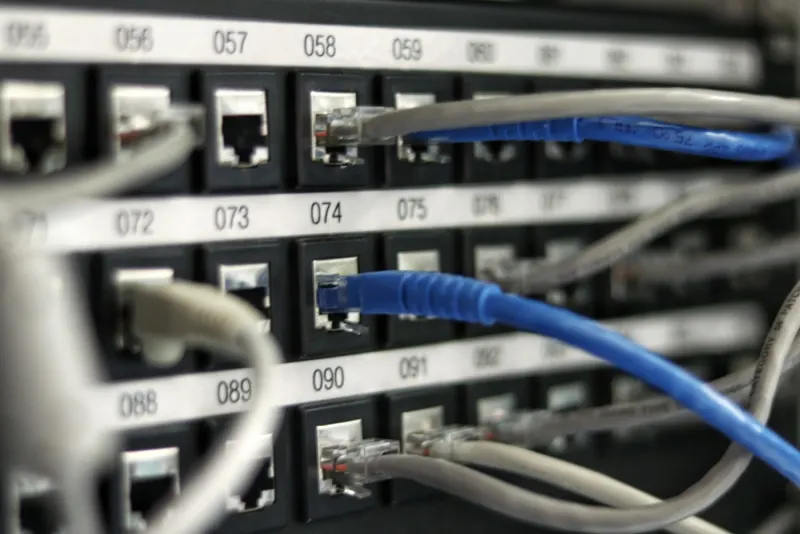 Fiber optic network cabling representing high-speed internet solutions